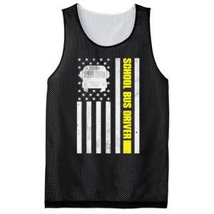 School Bus Driver American Flag, School Bus Driver Mesh Reversible Basketball Jersey Tank