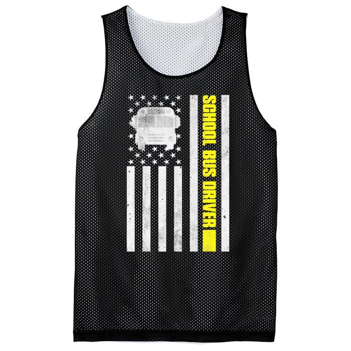 School Bus Driver American Flag, School Bus Driver Mesh Reversible Basketball Jersey Tank