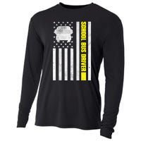 School Bus Driver American Flag, School Bus Driver Cooling Performance Long Sleeve Crew