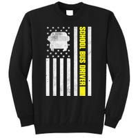 School Bus Driver American Flag, School Bus Driver Tall Sweatshirt