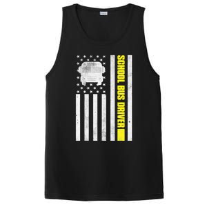 School Bus Driver American Flag, School Bus Driver PosiCharge Competitor Tank