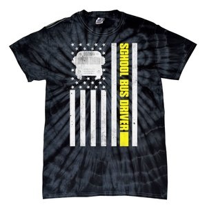 School Bus Driver American Flag, School Bus Driver Tie-Dye T-Shirt