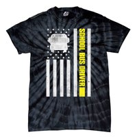 School Bus Driver American Flag, School Bus Driver Tie-Dye T-Shirt