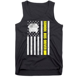 School Bus Driver American Flag, School Bus Driver Tank Top