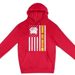 School Bus Driver American Flag, School Bus Driver Premium Pullover Hoodie