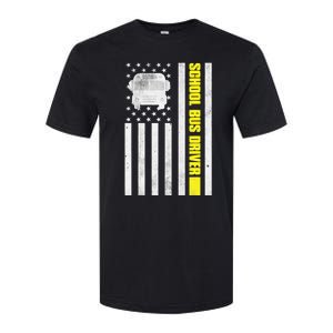 School Bus Driver American Flag, School Bus Driver Softstyle CVC T-Shirt