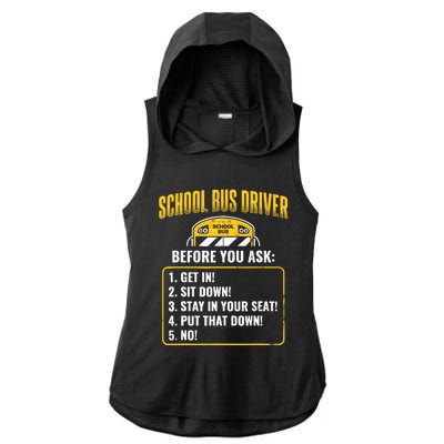 School Bus Driver Rules Work School BusDriver Ladies PosiCharge Tri-Blend Wicking Draft Hoodie Tank