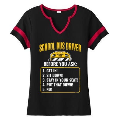 School Bus Driver Rules Work School BusDriver Ladies Halftime Notch Neck Tee