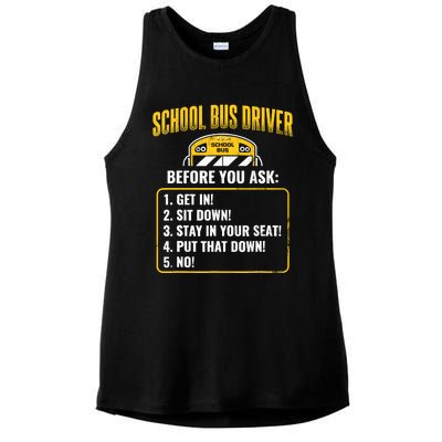 School Bus Driver Rules Work School BusDriver Ladies PosiCharge Tri-Blend Wicking Tank