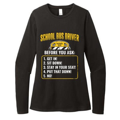 School Bus Driver Rules Work School BusDriver Womens CVC Long Sleeve Shirt