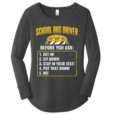 School Bus Driver Rules Work School BusDriver Women's Perfect Tri Tunic Long Sleeve Shirt