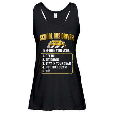 School Bus Driver Rules Work School BusDriver Ladies Essential Flowy Tank