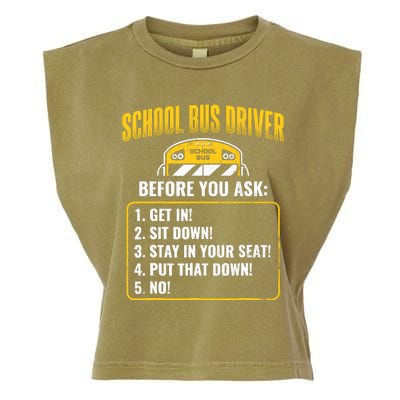 School Bus Driver Rules Work School BusDriver Garment-Dyed Women's Muscle Tee