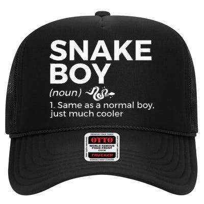 Snake Boy Definition Funny Pet Reptile Lovers High Crown Mesh Back Trucker Hat