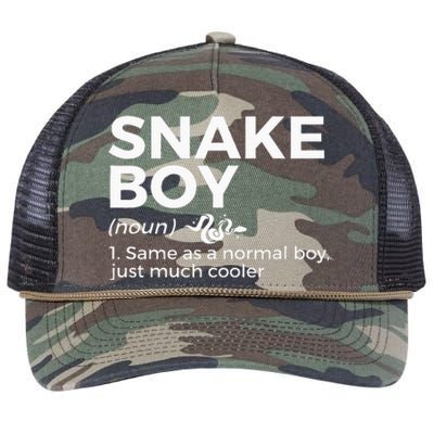 Snake Boy Definition Funny Pet Reptile Lovers Retro Rope Trucker Hat Cap