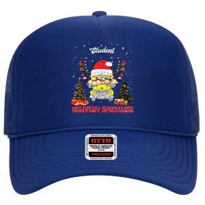 School Bus Driver Christmas Student Delivery Specialist Xmas High Crown Mesh Back Trucker Hat