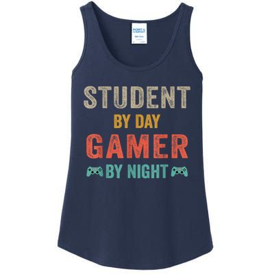 Student By Day Gamer By Night Meme For Gamers Ladies Essential Tank