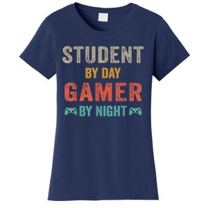 Student By Day Gamer By Night Meme For Gamers Women's T-Shirt