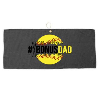 Softball Bonus Dad Proud Softball Player Bonus Dad Meaningful Gift Large Microfiber Waffle Golf Towel