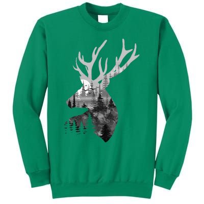 Silhouette Buck Deer Artwork Forest Wildlife Animal Lover Sweatshirt