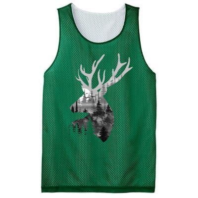 Silhouette Buck Deer Artwork Forest Wildlife Animal Lover Mesh Reversible Basketball Jersey Tank