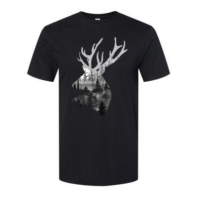 Silhouette Buck Deer Artwork Forest Wildlife Animal Lover Softstyle CVC T-Shirt