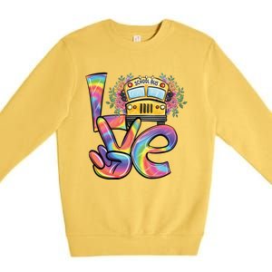 School Bus Driver Tie Dye Valentines Day Love Gift Premium Crewneck Sweatshirt