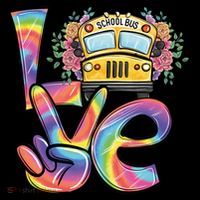 School Bus Driver Tie Dye Valentines Day Love Gift Flatbill Hat