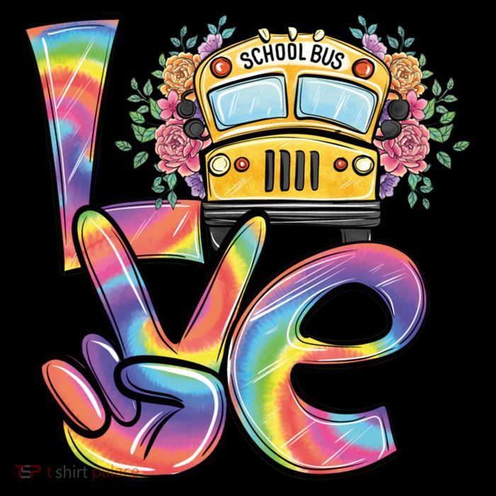 School Bus Driver Tie Dye Valentines Day Love Gift Flatbill Hat