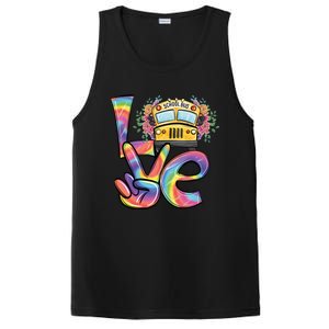 School Bus Driver Tie Dye Valentines Day Love Gift PosiCharge Competitor Tank