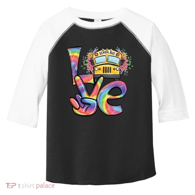 School Bus Driver Tie Dye Valentines Day Love Gift Toddler Fine Jersey T-Shirt