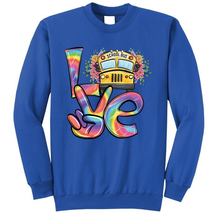 School Bus Driver Tie Dye Valentines Day Love Gift Sweatshirt