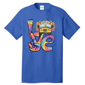 School Bus Driver Tie Dye Valentines Day Love Gift Tall T-Shirt