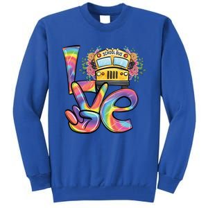 School Bus Driver Tie Dye Valentines Day Love Gift Tall Sweatshirt