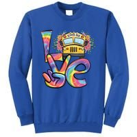 School Bus Driver Tie Dye Valentines Day Love Gift Tall Sweatshirt