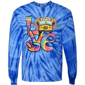 School Bus Driver Tie Dye Valentines Day Love Gift Tie-Dye Long Sleeve Shirt