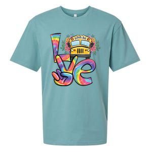 School Bus Driver Tie Dye Valentines Day Love Gift Sueded Cloud Jersey T-Shirt