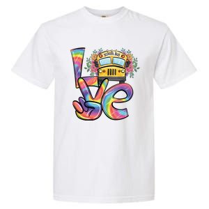 School Bus Driver Tie Dye Valentines Day Love Gift Garment-Dyed Heavyweight T-Shirt