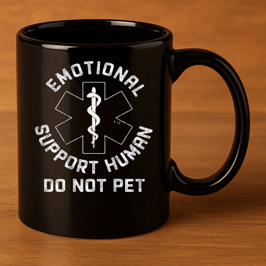 S Back Do Not Pet Emotional Support Husband Funny 11oz C Handle Ceramic Mug