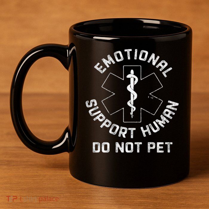 S Back Do Not Pet Emotional Support Husband Funny 11oz C Handle Ceramic Mug