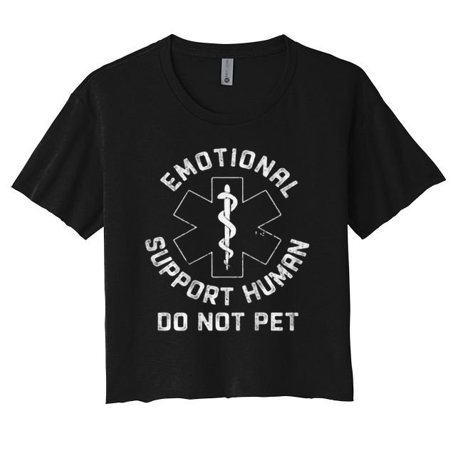 S Back Do Not Pet Emotional Support Husband Funny Crop Top
