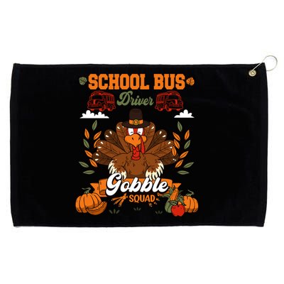 School Bus Driver Gobble Squad Thanksgiving Turkey Driver Gift Grommeted Golf Towel