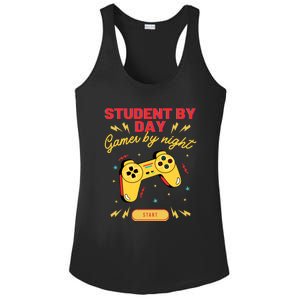 Student By Day Gamer By Night Ladies PosiCharge Competitor Racerback Tank