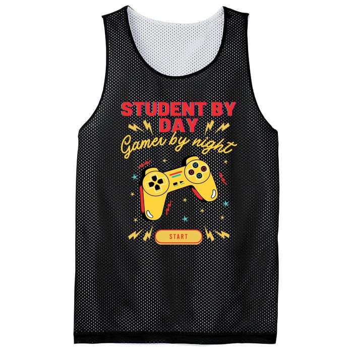 Student By Day Gamer By Night Mesh Reversible Basketball Jersey Tank