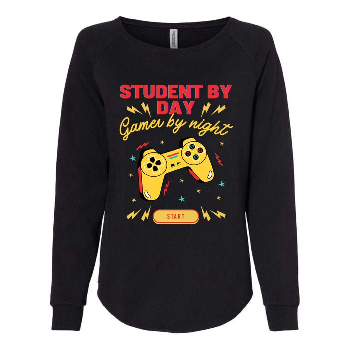 Student By Day Gamer By Night Womens California Wash Sweatshirt