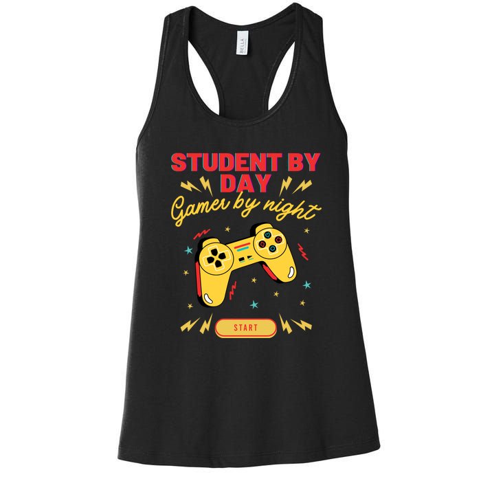 Student By Day Gamer By Night Women's Racerback Tank