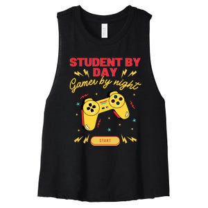 Student By Day Gamer By Night Women's Racerback Cropped Tank