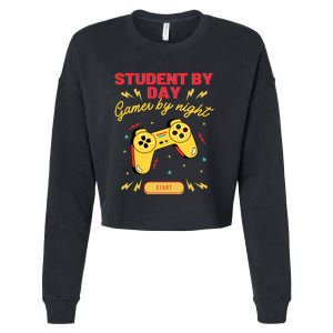 Student By Day Gamer By Night Cropped Pullover Crew