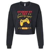 Student By Day Gamer By Night Cropped Pullover Crew