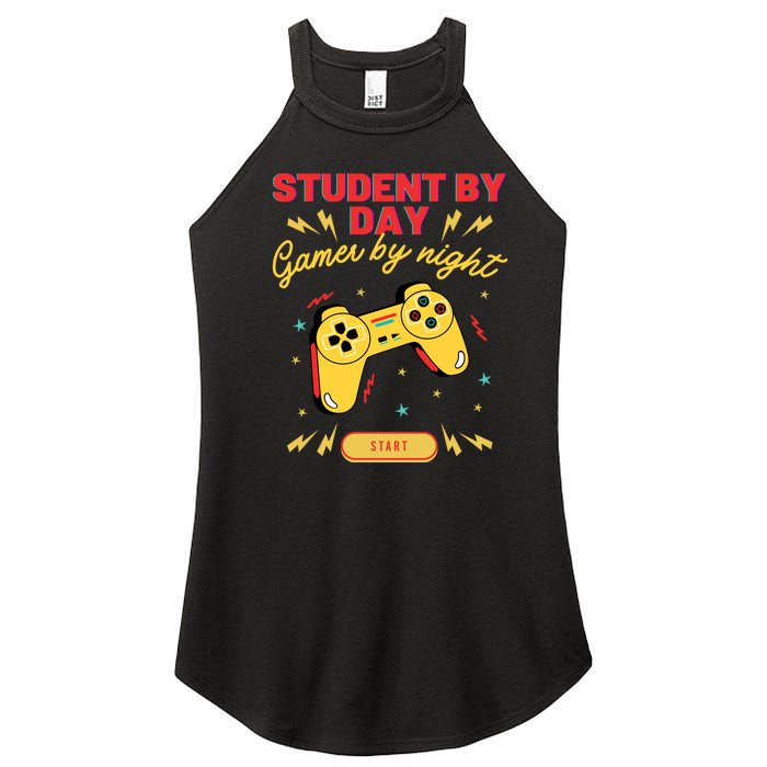 Student By Day Gamer By Night Women's Perfect Tri Rocker Tank